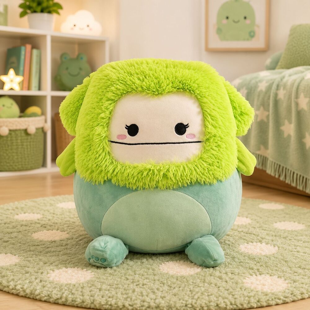 Original Squishmallows Green Bigfoot Soft Plush Large Kellytoy Stuffed Animal